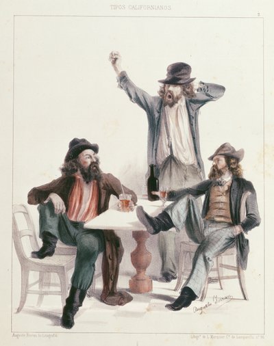 快適さ、「Tipos Californianos」シリーズ、1850 作： Augustus or Augusto Ferran